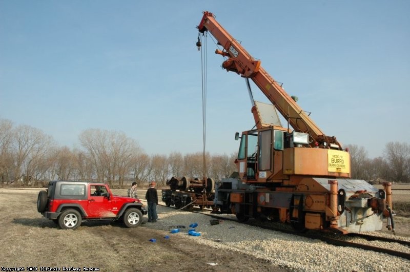 Re railing passenger truck in Yard 13 after repairing the blown 2" coolant hose