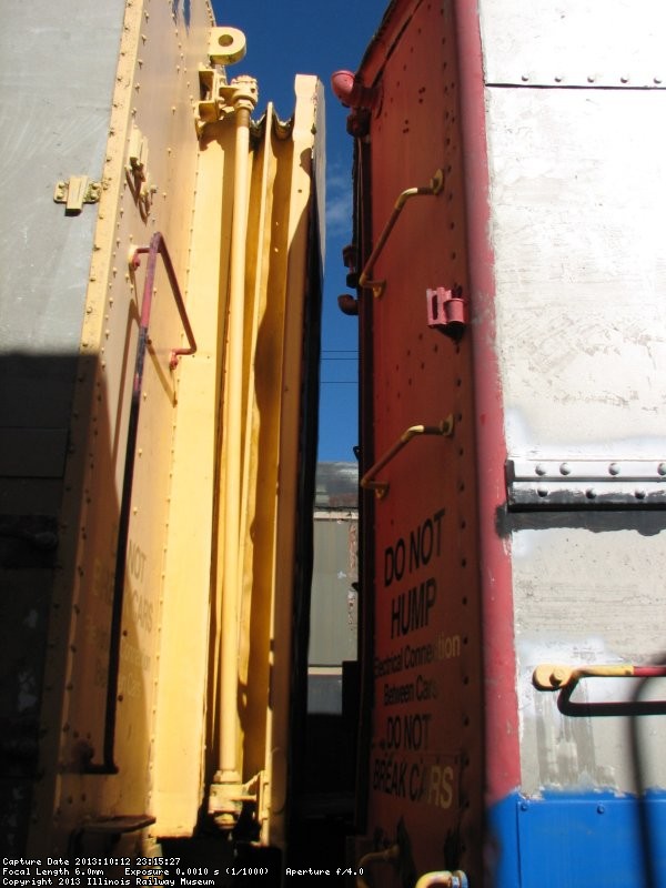 A gap between the Exhibit Cars