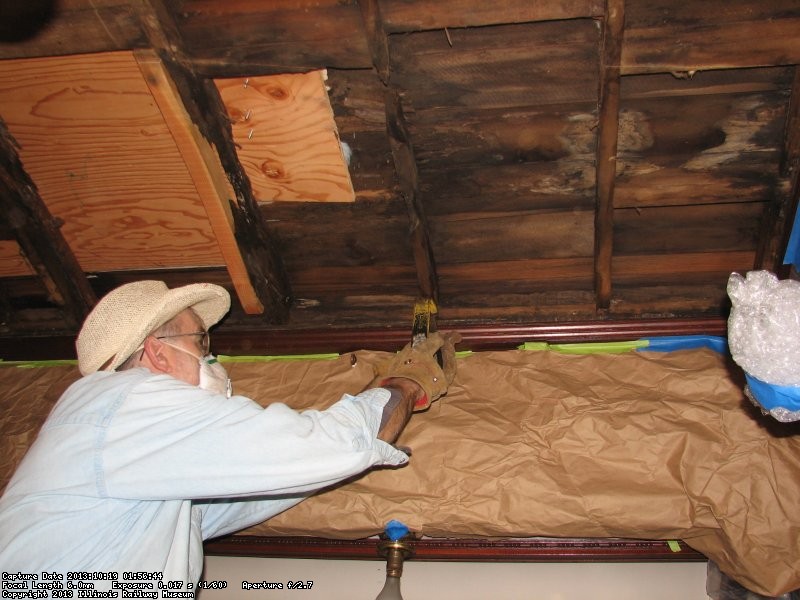 Ceiling down in Ely shows worst deterioration spot in the dining room