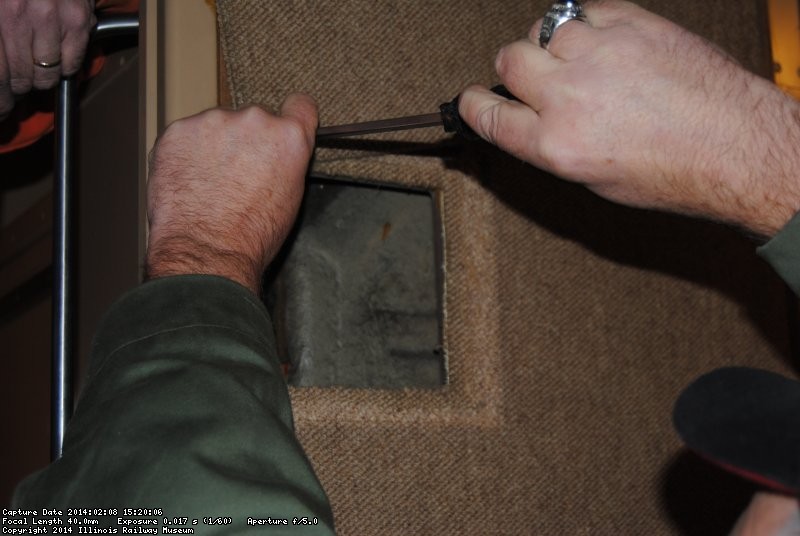 Mike and Ray working on sliding door access panel