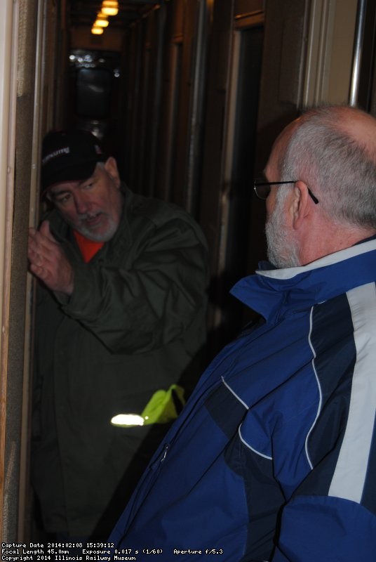 Mark Gellman explaining door mechanics to Jon Habegger