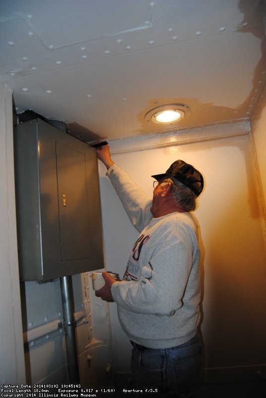 Kevin applied tan to the seams and hard to reach spots first