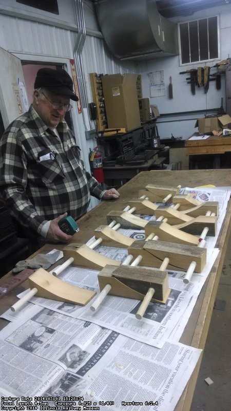 Nick Kallas admiring new wheel chocks