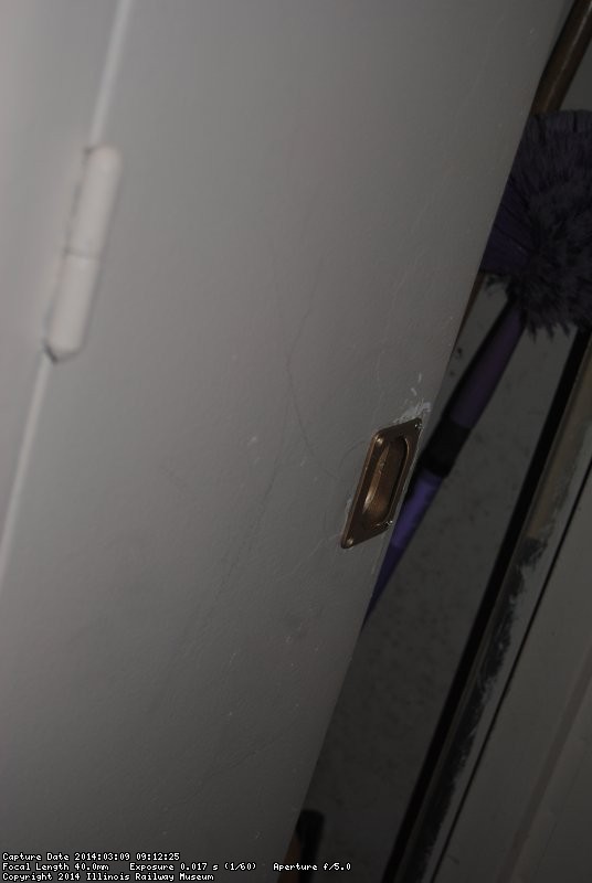 Handle installed on cabinet door