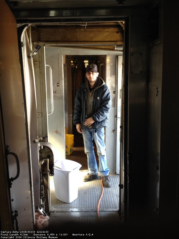 David in the vestibule between the Birmingham and the Pacific Peak