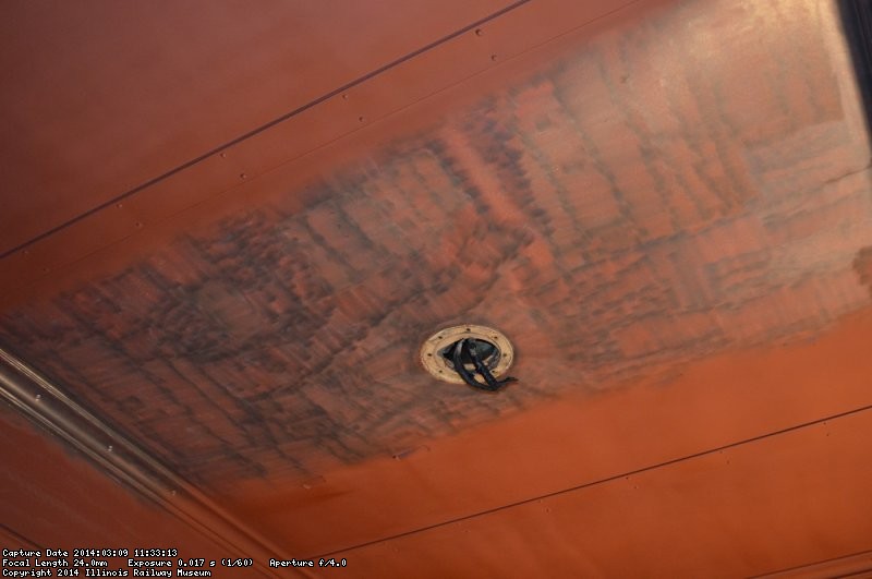 John McLoughlin ladies room ceiling after needle chipping