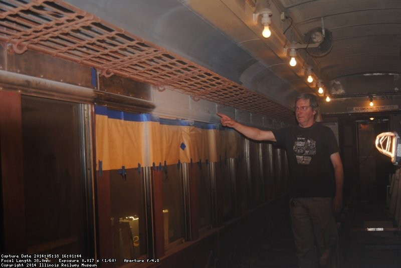 Mark Hoffmann points out areas to be primed in 556 - Photo by Shelly Vanderschaegen
