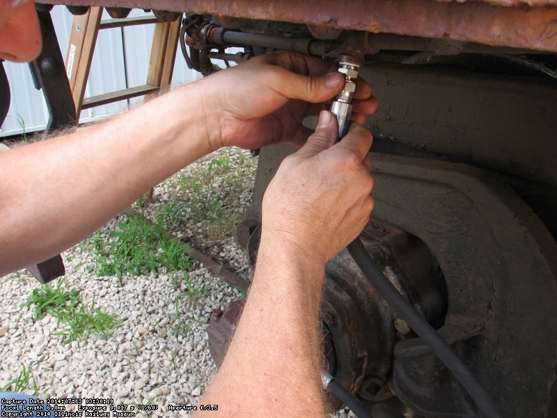 New air brake hose fittings secured - Photo by Pauline Trabert
