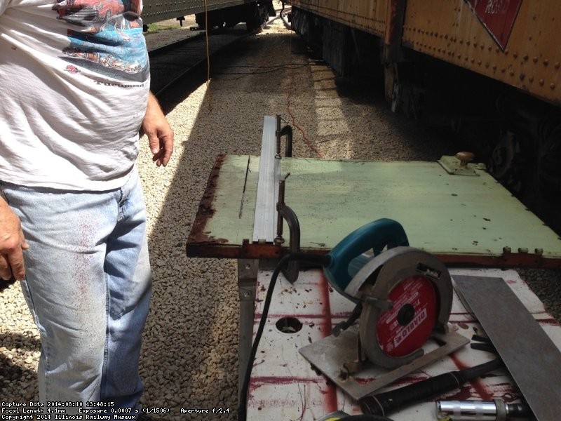Showing the cut in the old panel - Photo by Warren Newhauser