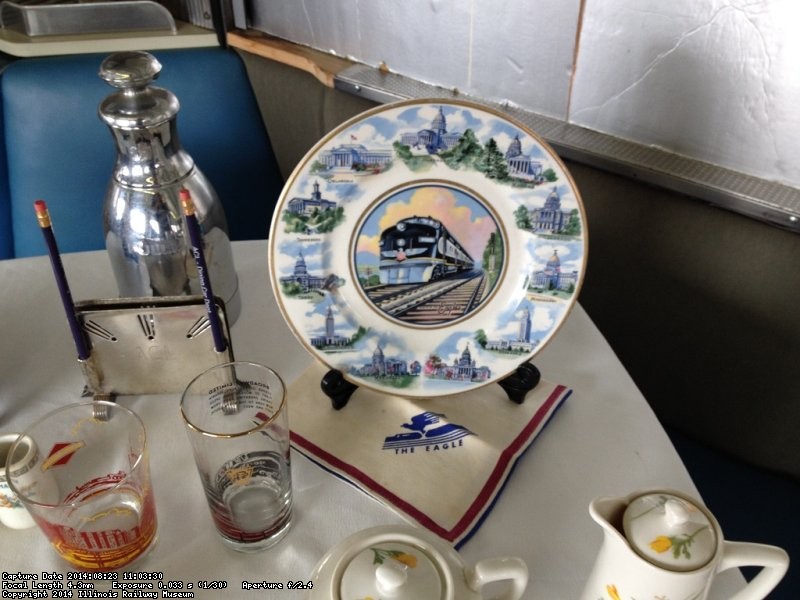 Close-up State Capitals service plate from the Missouri Pacific. The Capital building of every state the Missouri Pacific pass though is shown, Illinois is in the 5 o'clock position - Photo by Michael McCraren