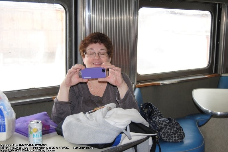 Susan Stepek behind her camera - Photo by Shelly Vanderschaegen