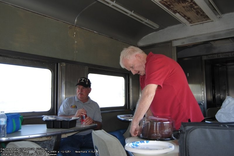 Mike Abernathy brought a chocolate cake - Photo by Shelly Vanderschaegen