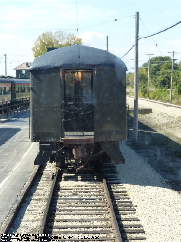 Back in the station, note the reflection of the RDC's headlight on CRIP 2571 - Photo by Kevin Brown using Brian LaKemper's camera