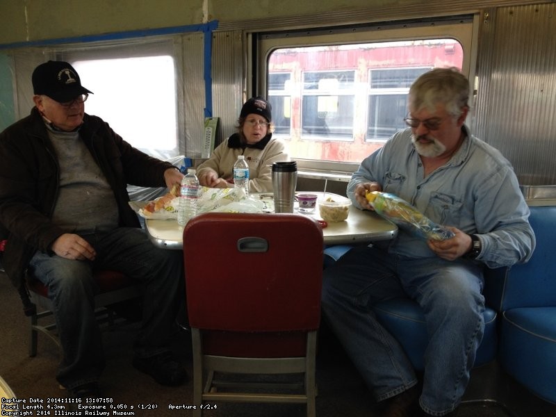 Jim Windmeier, Shelly Vanderschaegen, and Michael Baksic at lunch - Photo by Michael McCraren