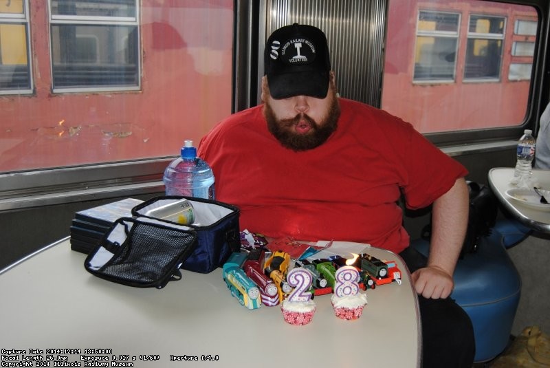 David Stepek blows out his birthday candles - Photo by Shelly Vanderschaegen