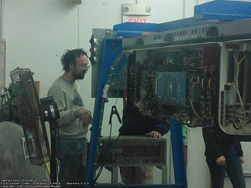 Rich and Brian (almost out of sight) discuss the CTA controller - Photo by Brian LaKemper