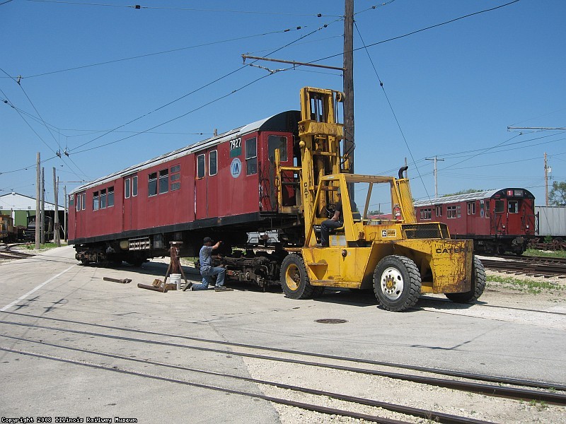 Setting the car onto its permanent truck