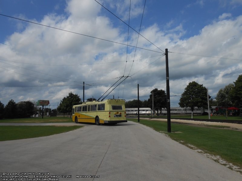 Second test bus entering West Loop