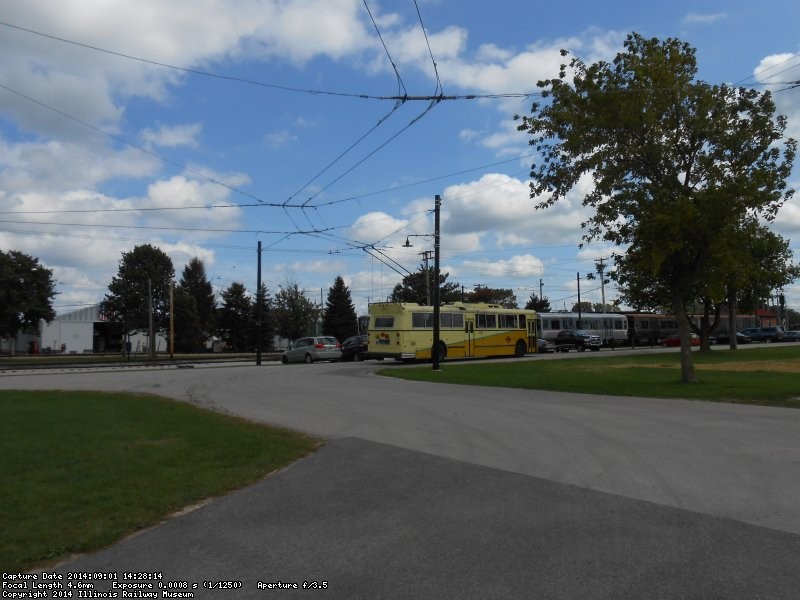 Second test bus exiting West loop after smoothly passing through all the newly installed C-2 curved segments