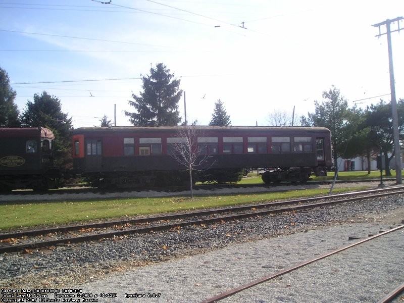 The Michigan Electric 28 is towed out with Illinois Terminal 1565 in November 2006.