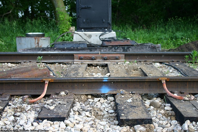 Newly installed Insulated Joint, the second one gets cut in at the blue mark
