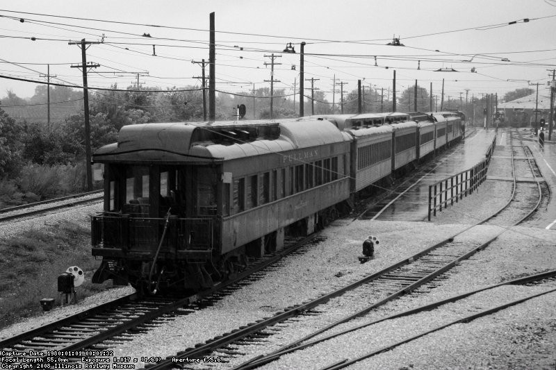 The 7 car heavy weight train rests on station track #2