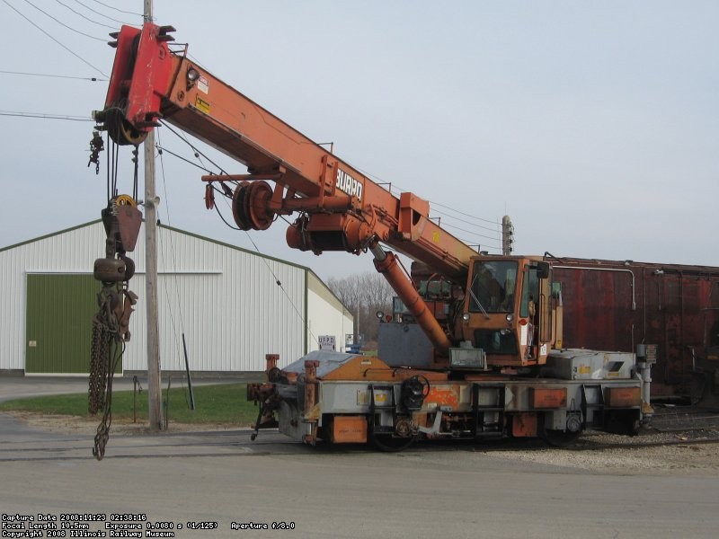 Swinging the burro crane into position to make the first lift