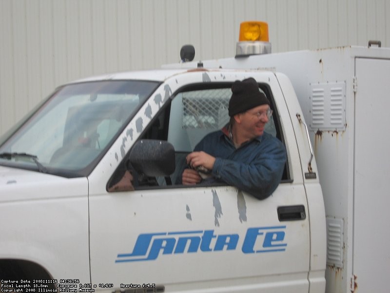 Joel A enjoying the Santa Fe truck