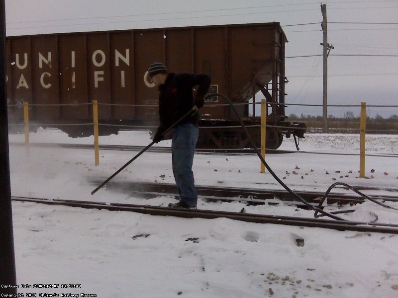 Blowing out switches for the Santa Trains