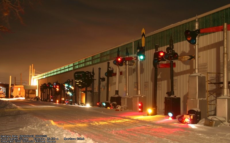 Lit signal display in the snow