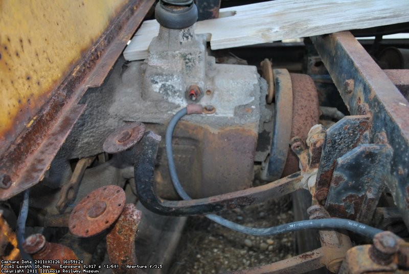 Another shot of operator foot pedals and transmission