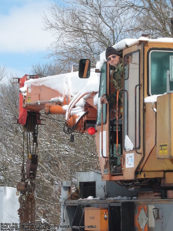 Frank with his crane