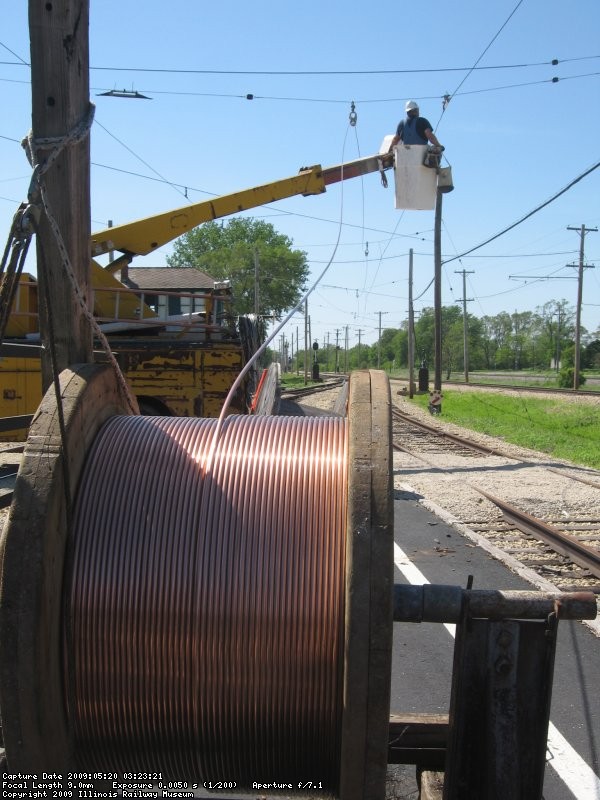 Getting the new wire hung