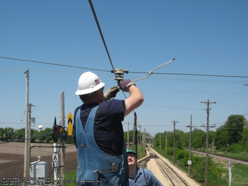 Tying off the old wire