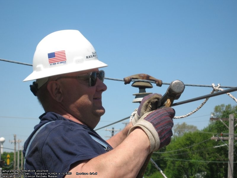 Max pounding out the round wire