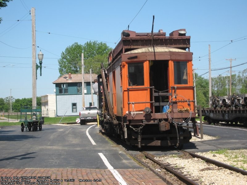 Overhead work train prepping at Station Tk 1