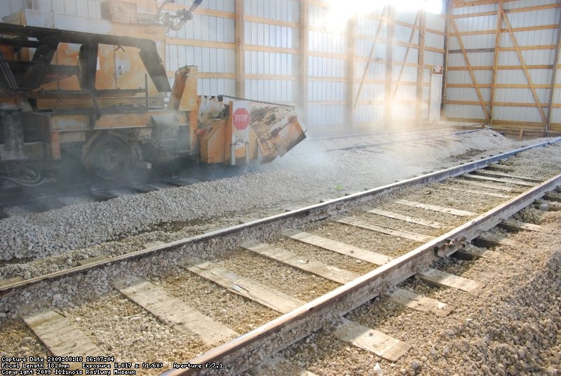 brooming off the last few feet of 4 track