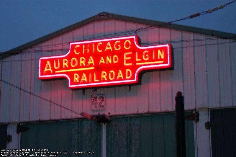 The CA&E Sign lit up!  Photo by Dave Diamond.