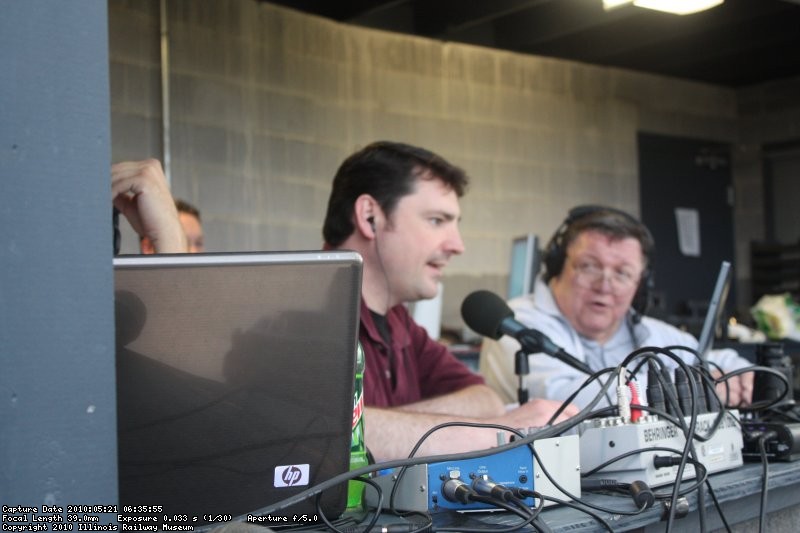 Ed Rosengren being interviewed during the 3rd inning of the game.