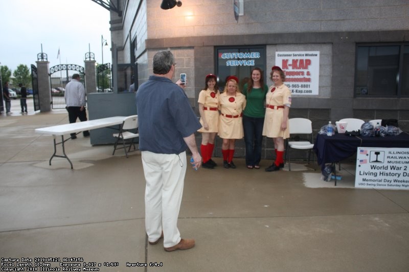 The girls were a big hit with the fans and got the word out about the WWII event.