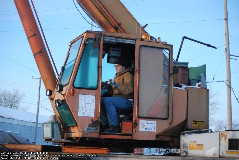 David at the controls of the 50