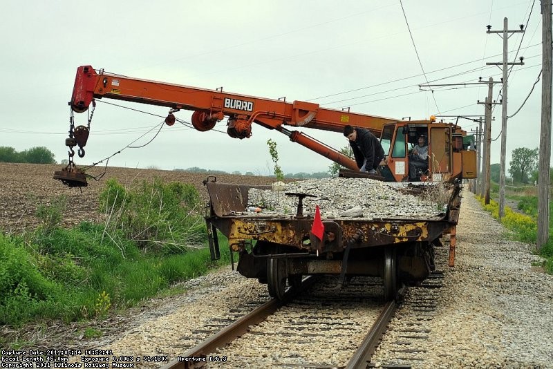 Work train picking up scrap metal 5-14-11