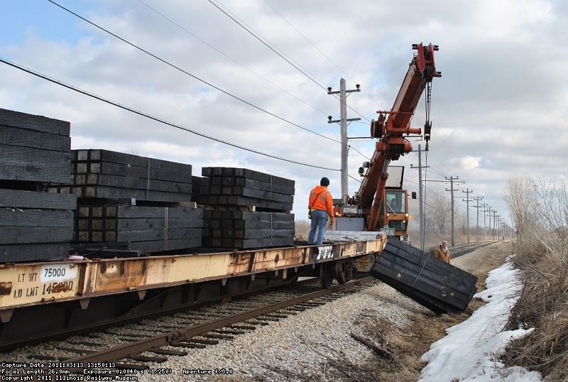 Unloading bundles of 20 & 25 along the mainline. 3-13-11