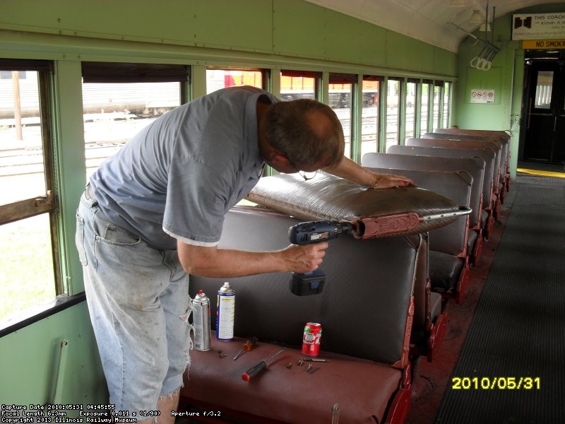 Installing new screws on seat back 5-31-2010