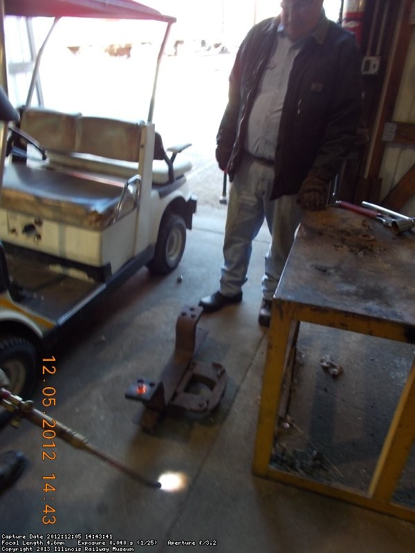Whats left of the bolt after being heated  Its nice and HOT!!  12-5-12
