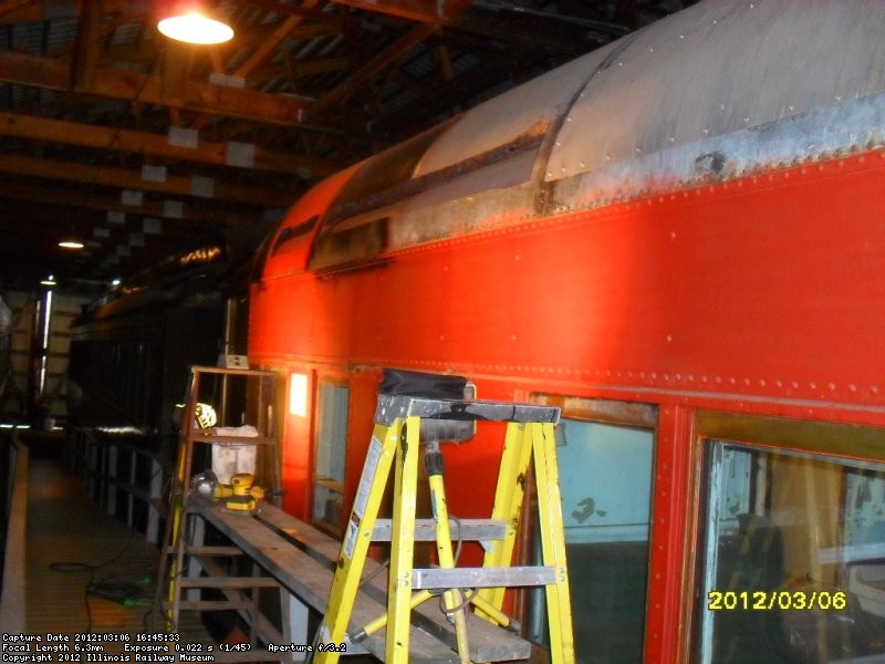 Slowly SCAPING roof in prep for future black paint     March 2012