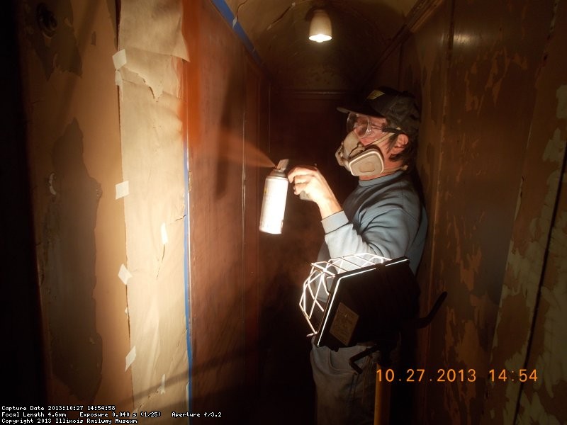  Mark Hoffmann spray priming the Hallway in John McLoughlin DSCN0648