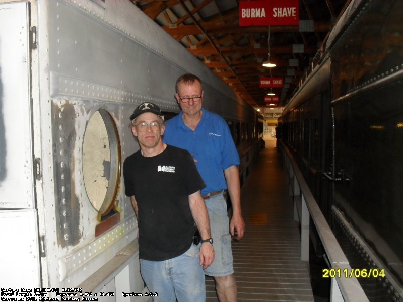Andy and Roger poise by area to be repaired with aluminum patch on IC 3345 June 2011