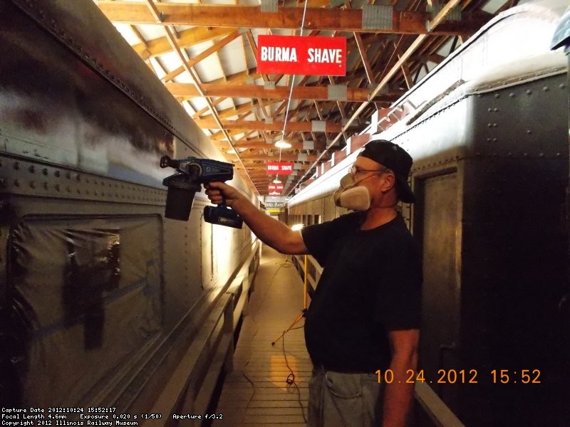 Roger spraying finish brown coat of paint 10-24-12