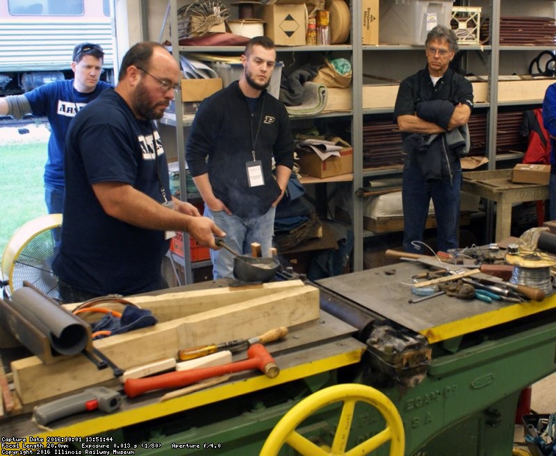 After that the top half of the bearings were poured. Photo by Buzz Morisette.